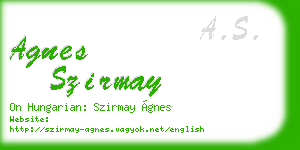 agnes szirmay business card